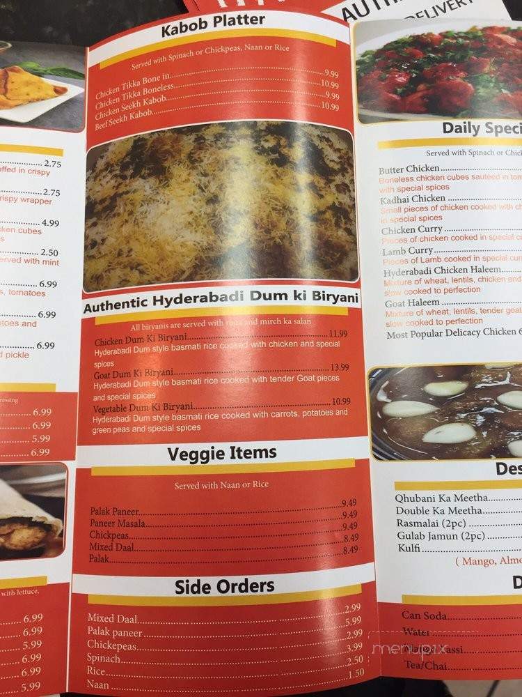 Taste Of Hyderabad - Sterling, VA menu_pic