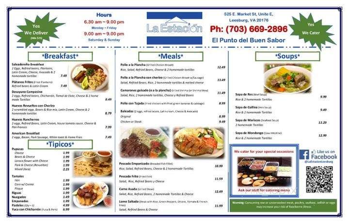 La Estacion Restaurante - Leesburg, VA menu_pic