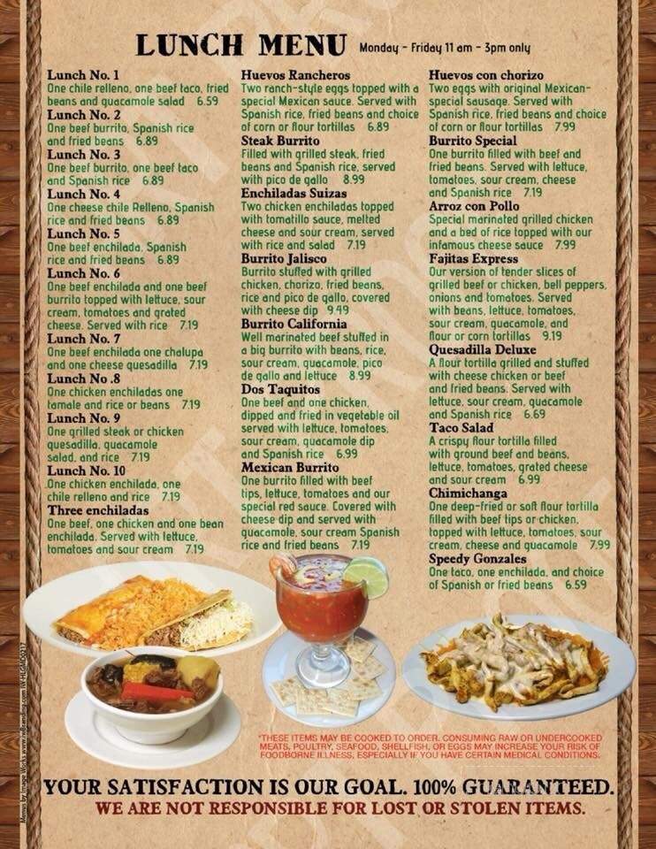 Hacienda Los Guayabos - Lexington Park, MD menu_pic