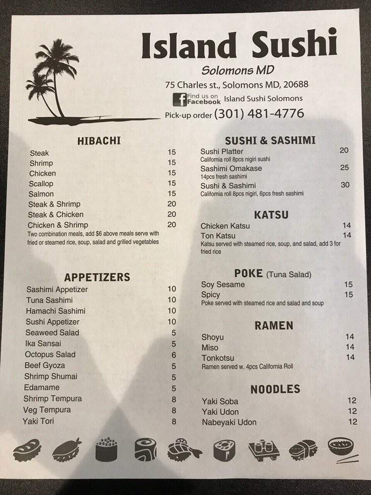 Island Sushi Menu