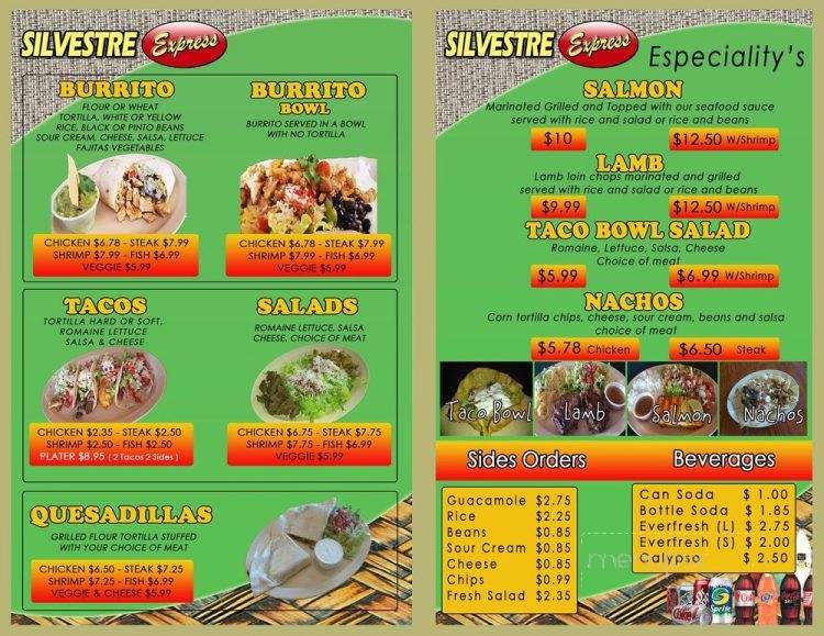 Silvestre Express - Suitland, MD menu_pic