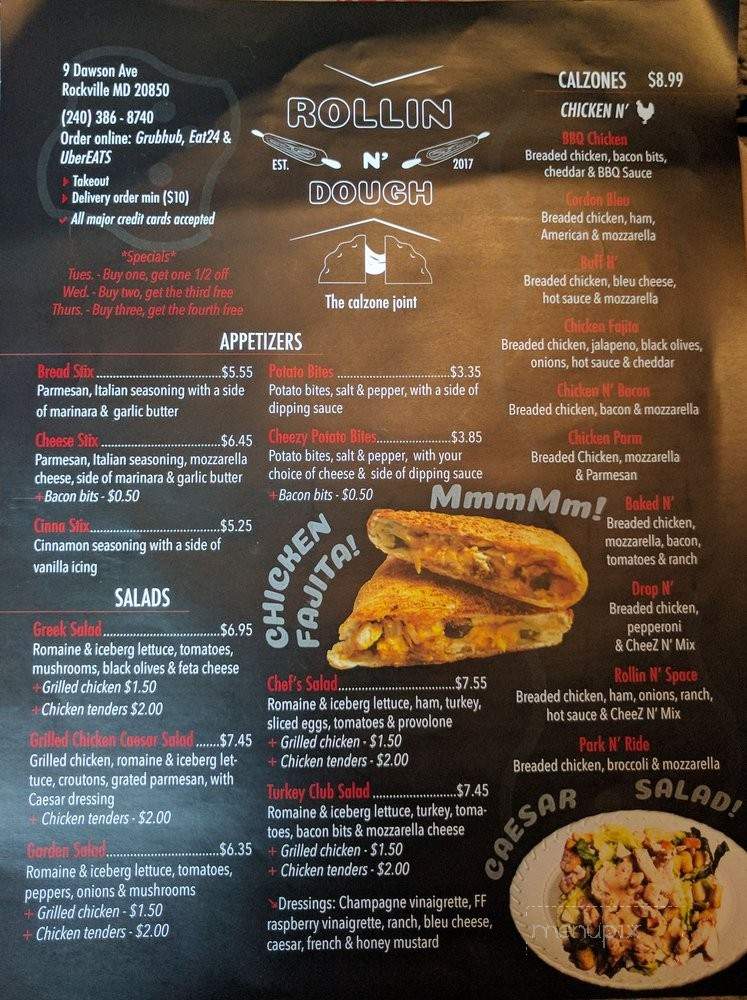Rollin N' Dough - Rockville, MD menu_pic