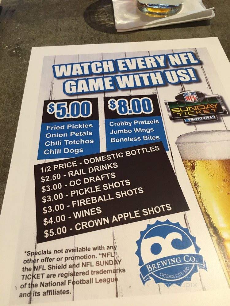 OC Brewing Co. - Elkridge, MD menu_pic