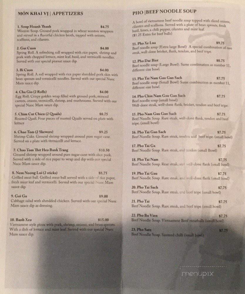 Pho Golden - Crofton, MD menu_pic