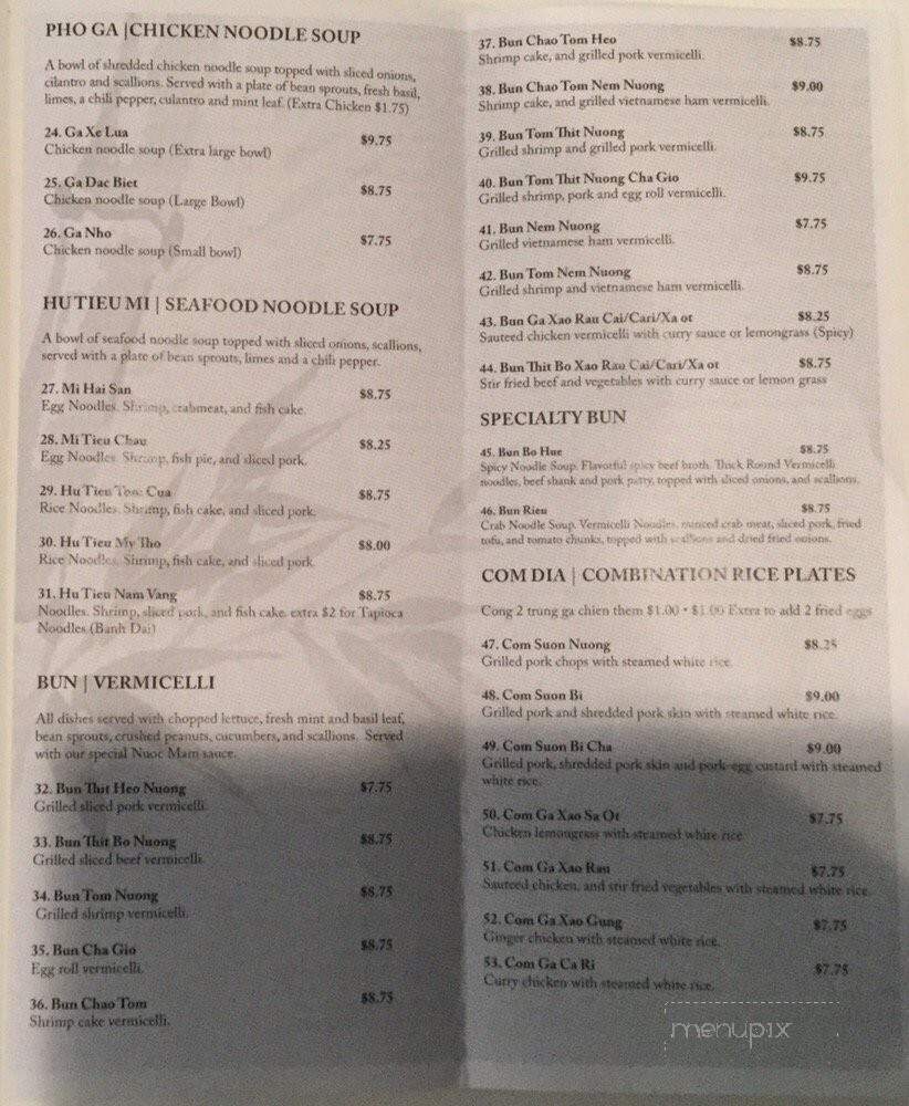 Pho Golden - Crofton, MD menu_pic