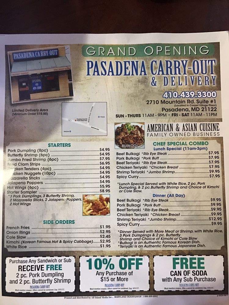 /31066353/Pasadena-Carry-Out-Menu-Pasadena-MD - Pasadena, MD
