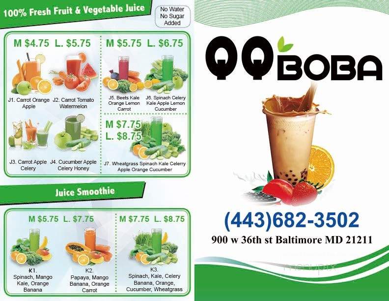 QQ Boba - Baltimore, MD menu_pic
