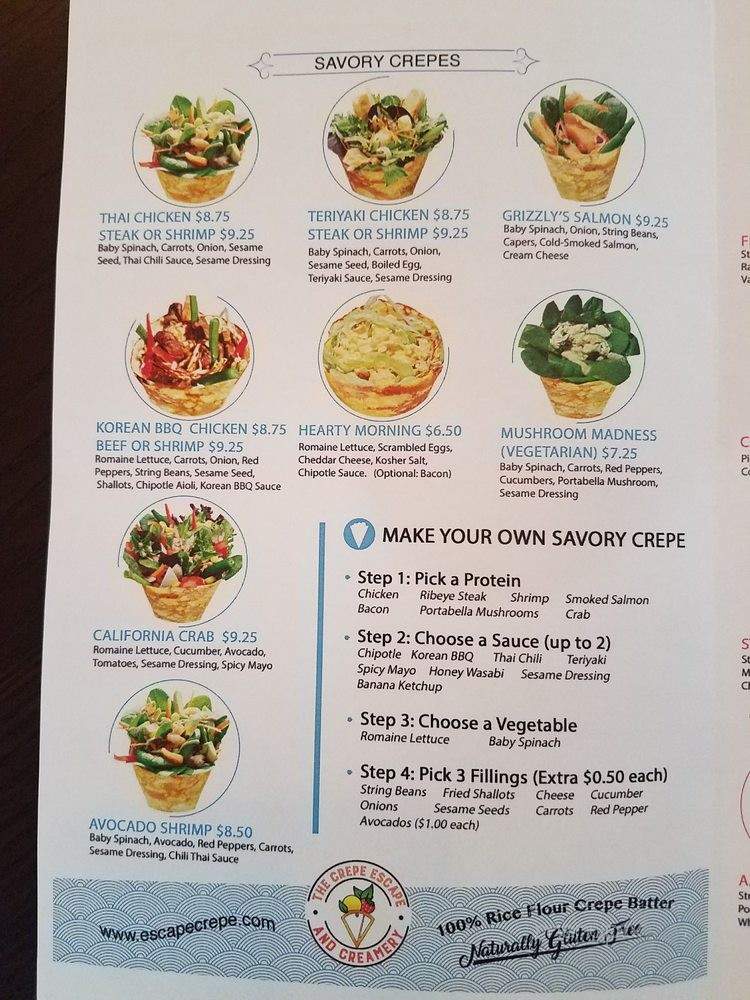 The Crepe Escape - Catonsville, MD menu_pic