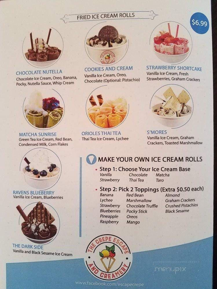 The Crepe Escape - Catonsville, MD menu_pic