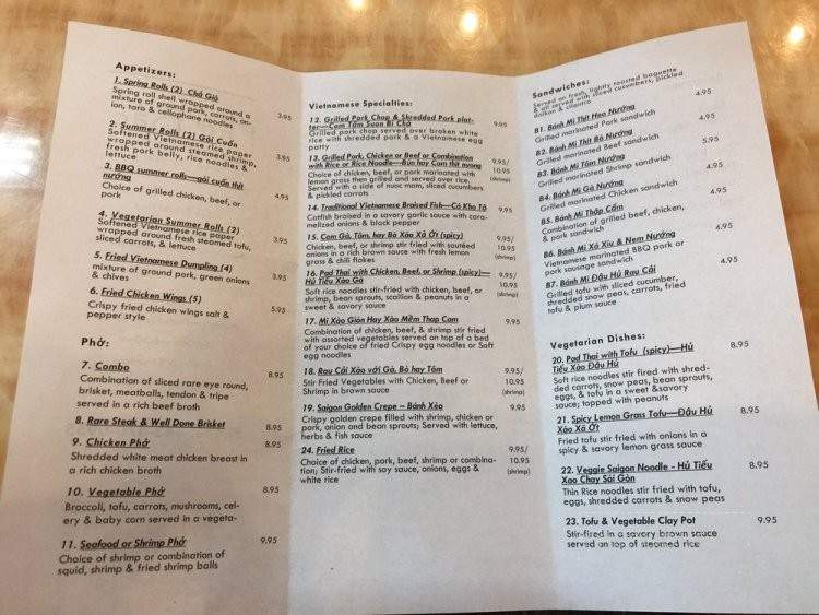Pho Bac - Baltimore, MD menu_pic