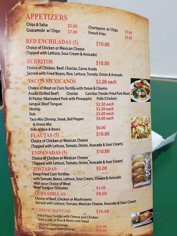 Las Maria's - Galena, MD menu_pic