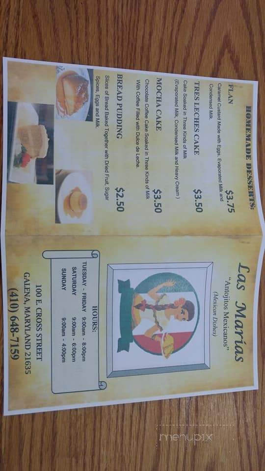 Las Maria's - Galena, MD menu_pic
