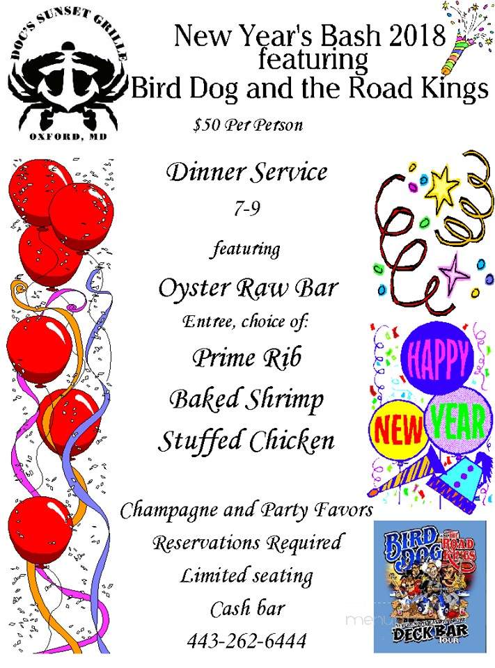 Doc's Sunset Grille - Oxford, MD menu_pic