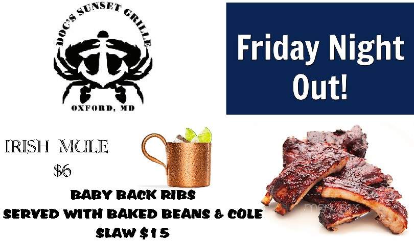 Doc's Sunset Grille - Oxford, MD menu_pic