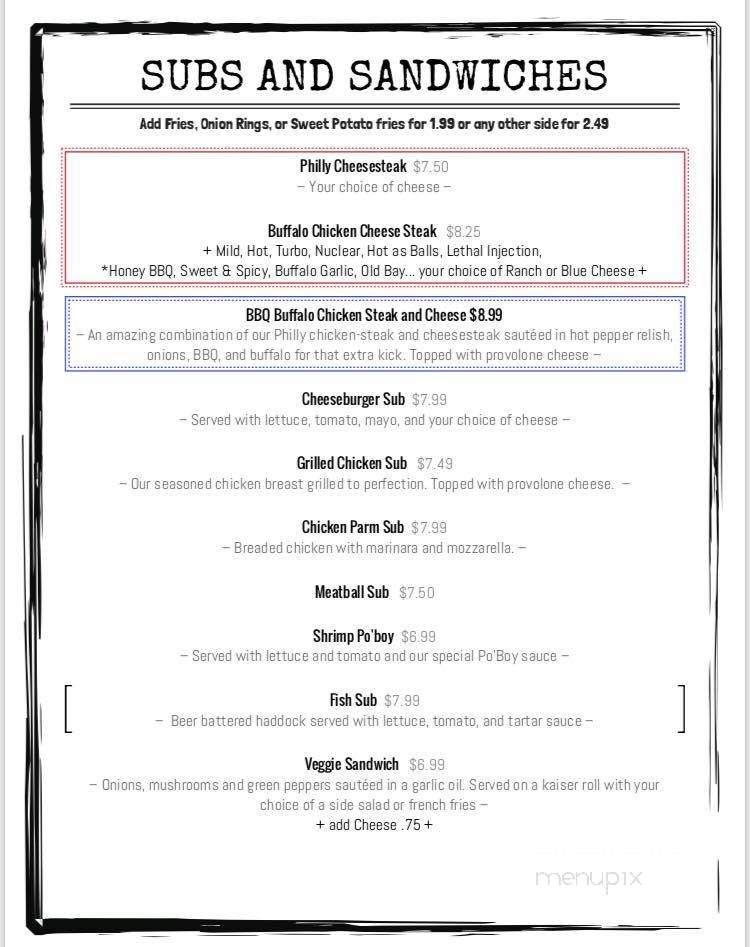 American Ale House - Hagerstown, MD menu_pic