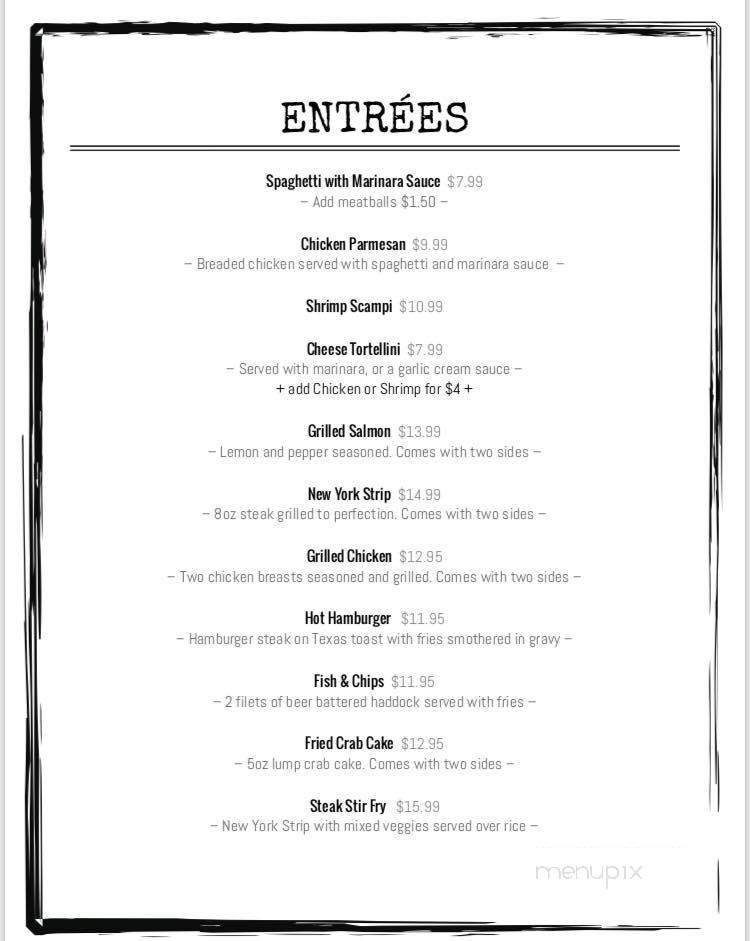 American Ale House - Hagerstown, MD menu_pic