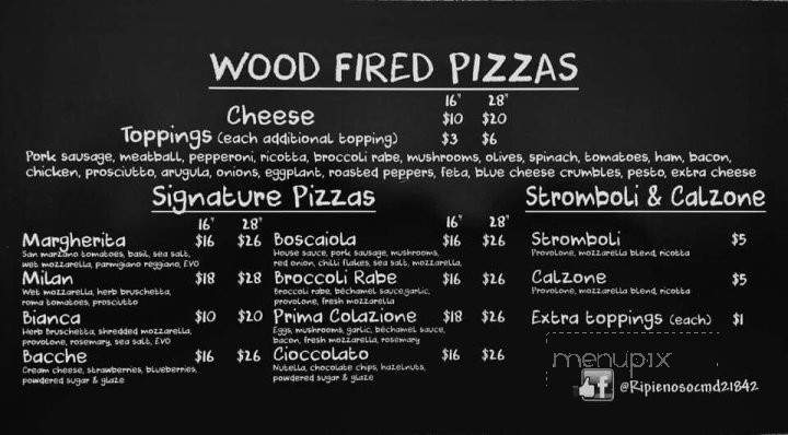 Ripieno's - Ocean City, MD menu_pic