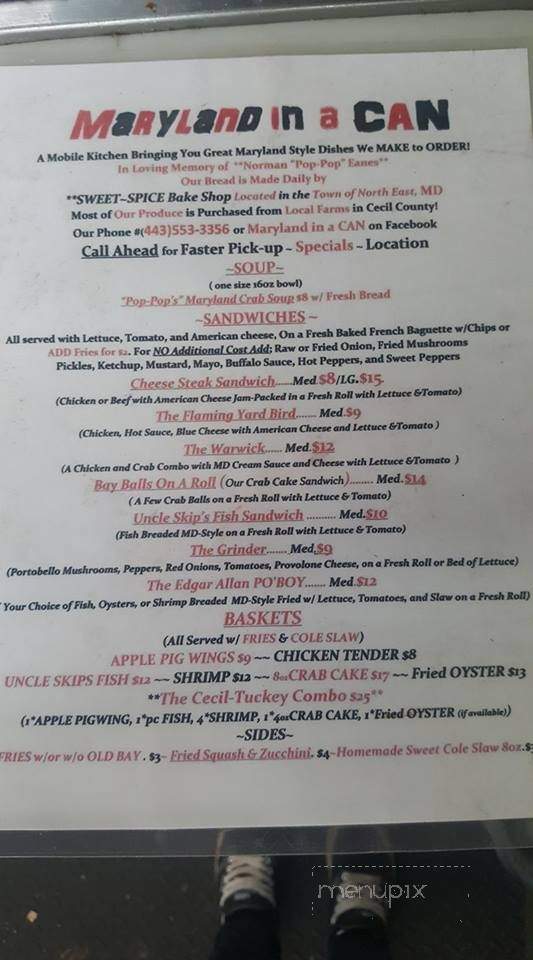 Maryland in a Can - North East, MD menu_pic