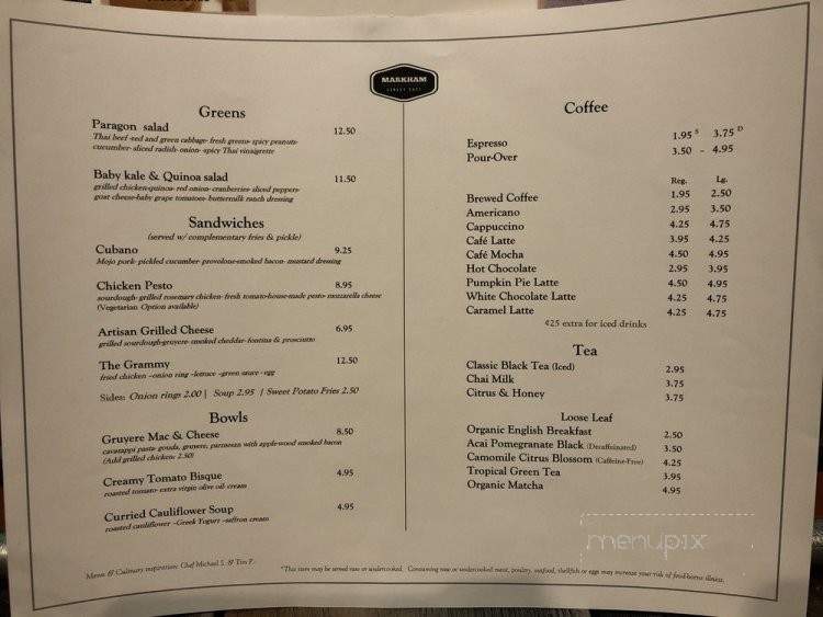 Markham Street Cafe - Annandale, VA menu_pic