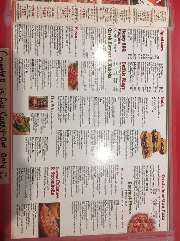Brooklyn Pizza - Woodbridge, VA menu_pic