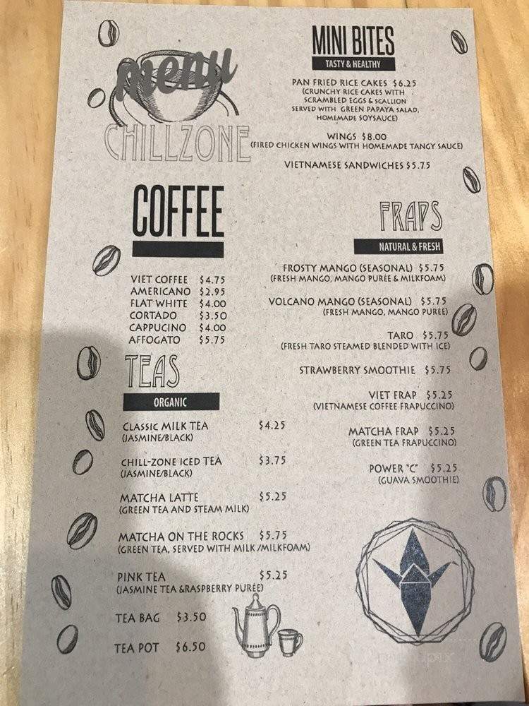 Chill Zone - Arlington, VA menu_pic