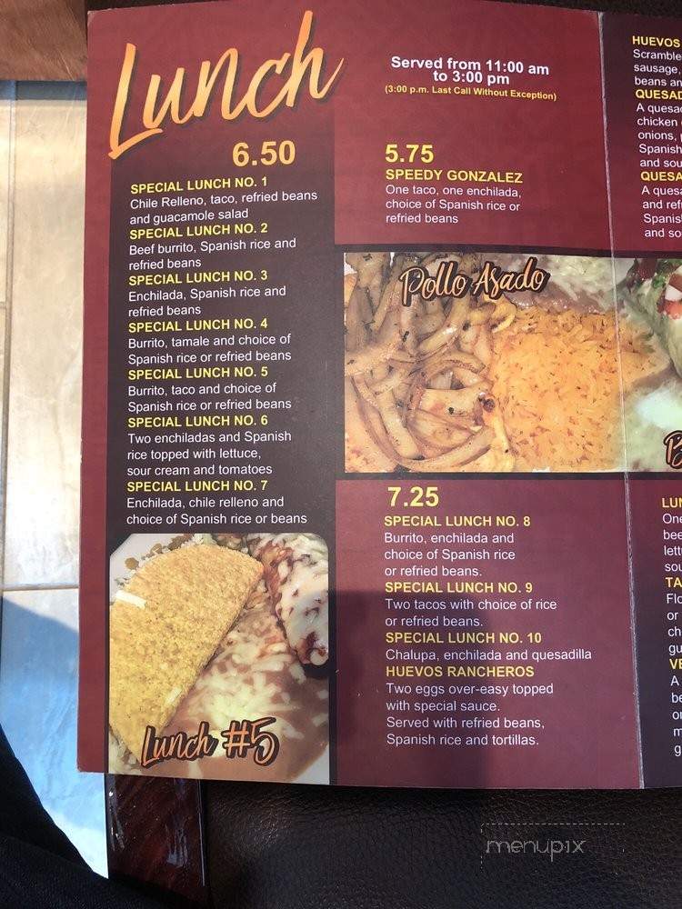 El Jimador Azteca - Fredericksburg, VA menu_pic