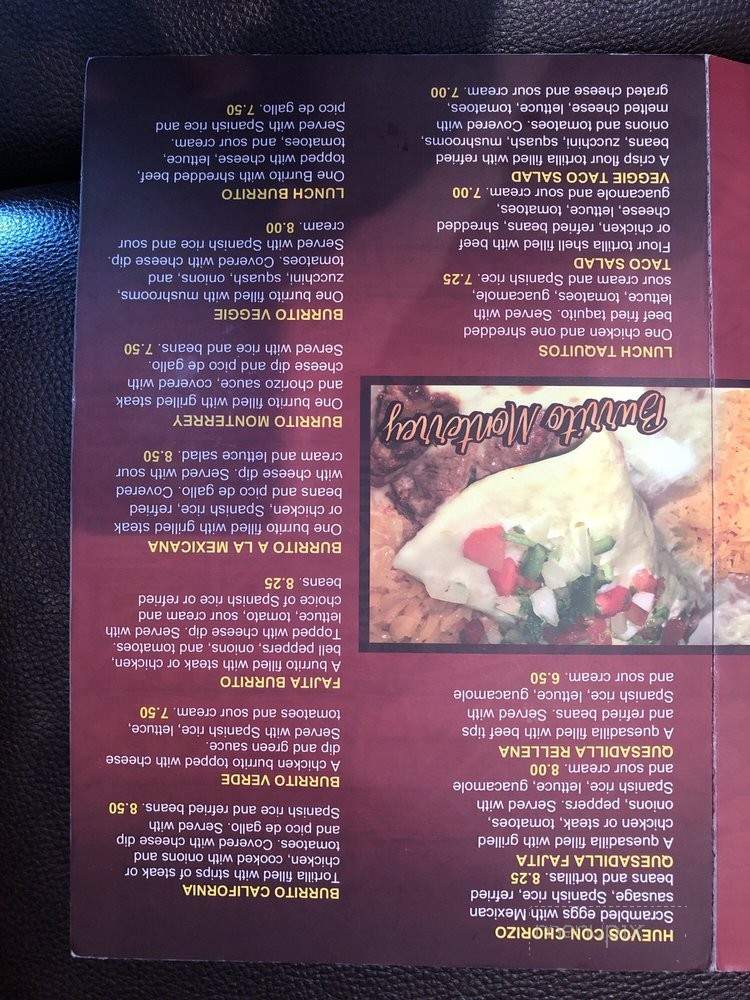 El Jimador Azteca - Fredericksburg, VA menu_pic