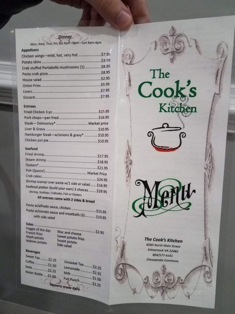 Cooks Kitchen - Kilmarnock, VA menu_pic