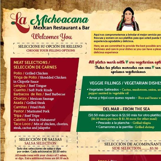 La Michoacana - Lovingston, VA menu_pic