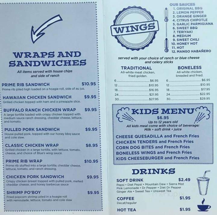 Blue 53 - Palmyra, VA menu_pic