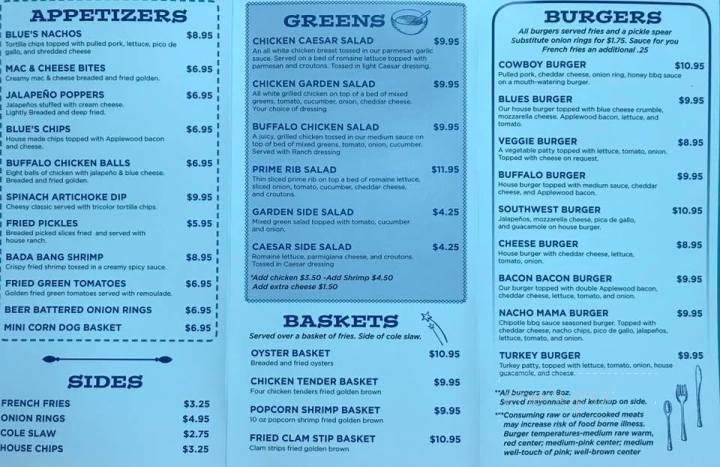 Blue 53 - Palmyra, VA menu_pic