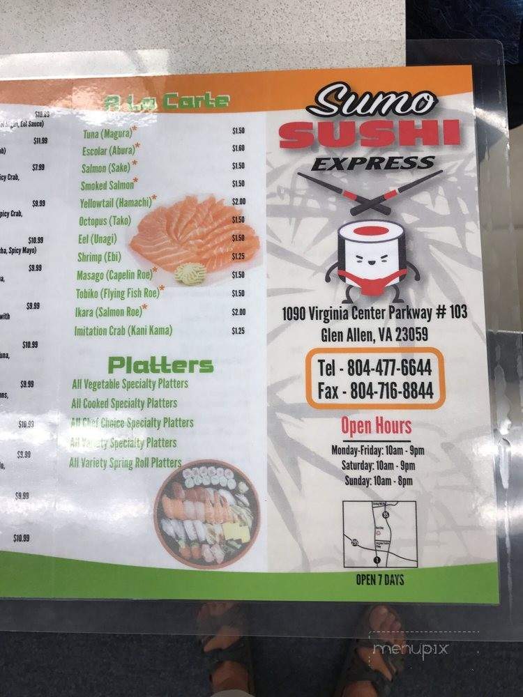 Sumo Sushi Express - Glen Allen, VA menu_pic