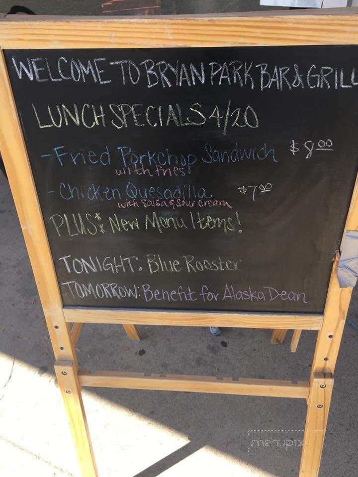 Bryan Park Bar and Grill - Richmond, VA menu_pic