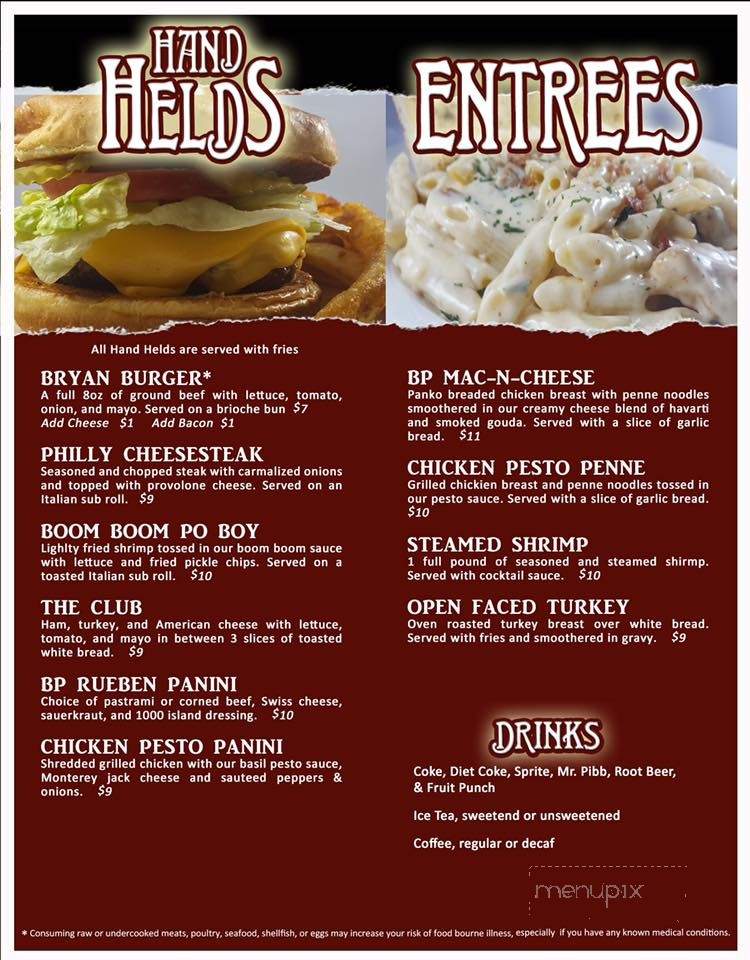 Bryan Park Bar and Grill - Richmond, VA menu_pic