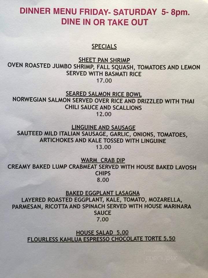 Gourmet Alley - Cape Charles, VA menu_pic