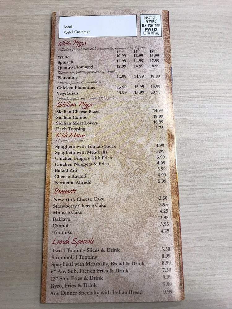 Sal's Pizza - Smithfield, VA menu_pic
