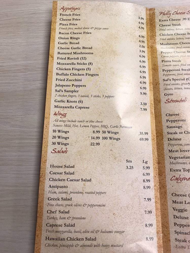 Sal's Pizza - Smithfield, VA menu_pic