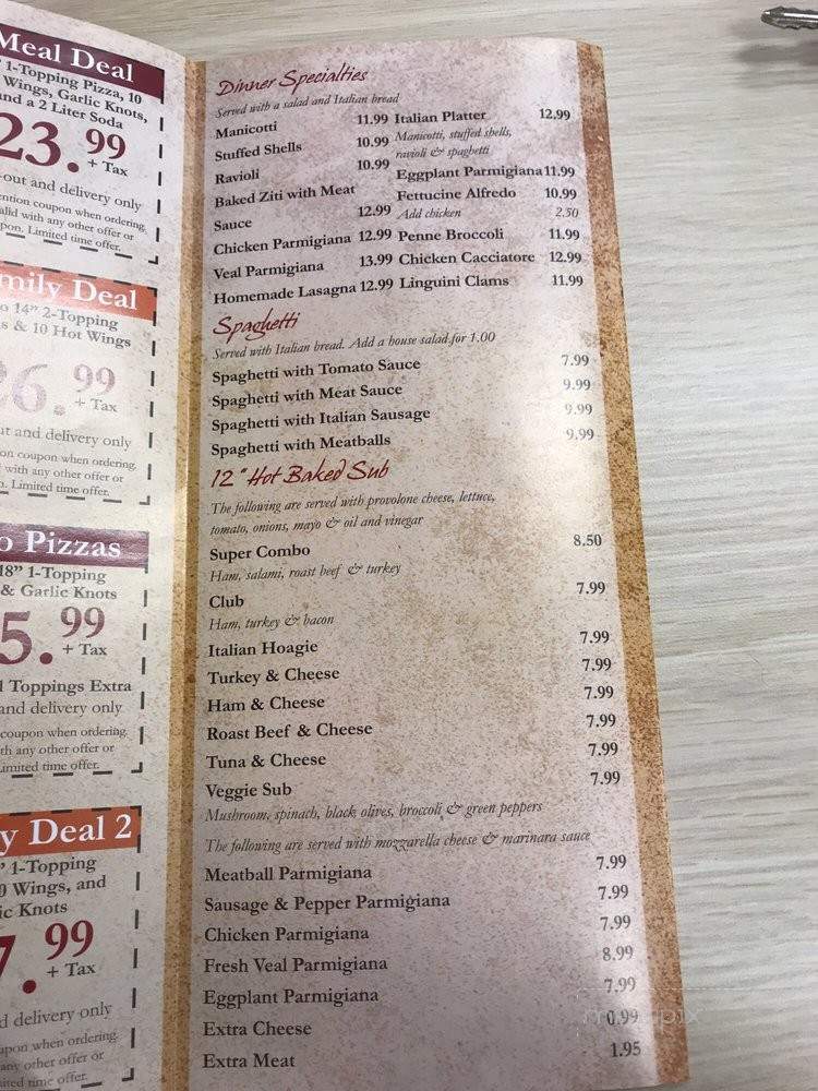 Sal's Pizza - Smithfield, VA menu_pic
