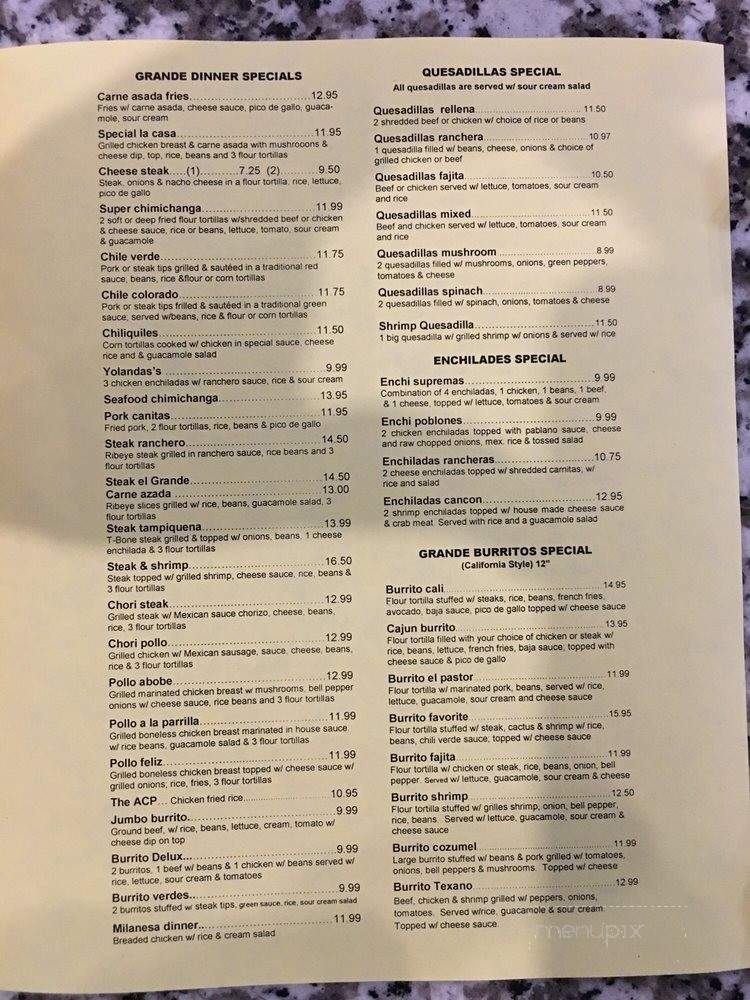 Grande Burrito Grill - Virginia Beach, VA menu_pic
