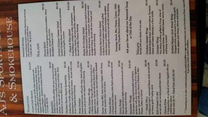 AJs Sports Grille and Smokehouse - Newport News, VA menu_pic