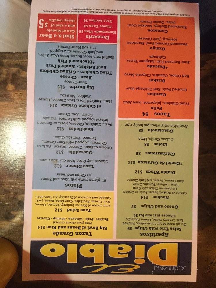 El Diablo Loco Cantina & Tequila Bar - Hampton, VA menu_pic