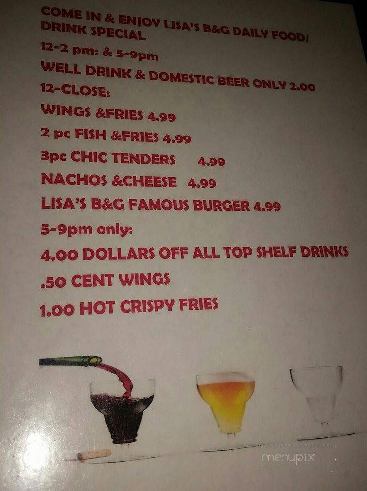 Lisa's Bar and Grill - Portsmouth, VA menu_pic