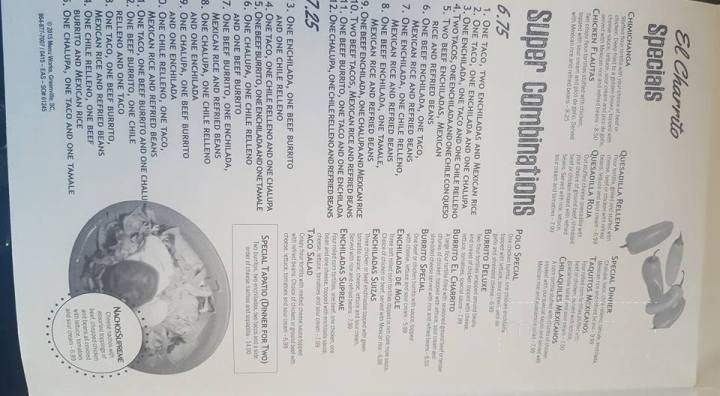 El Charrito - Zwolle, LA menu_pic