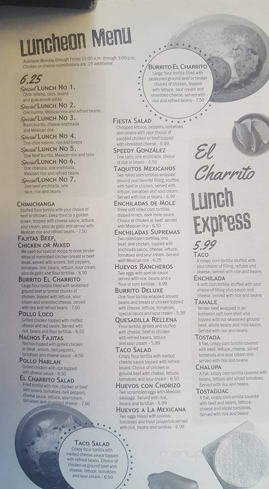 El Charrito - Zwolle, LA menu_pic