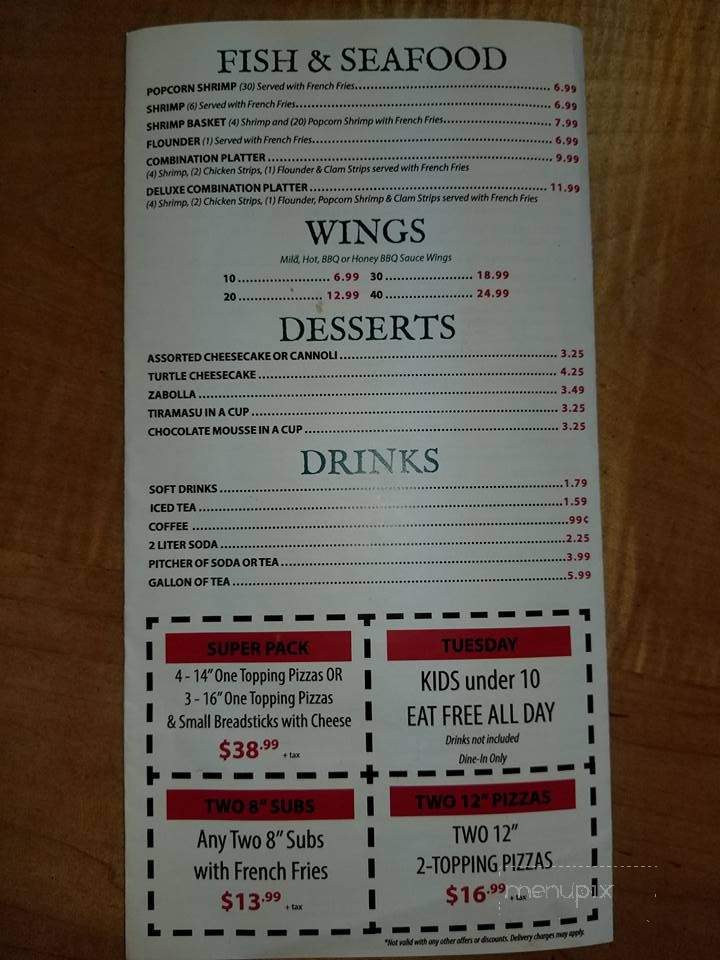 Bella Italia Restaurant - Hillsville, VA menu_pic