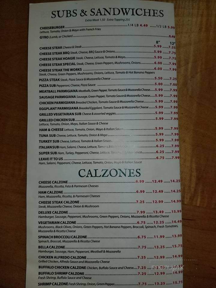 Bella Italia Restaurant - Hillsville, VA menu_pic