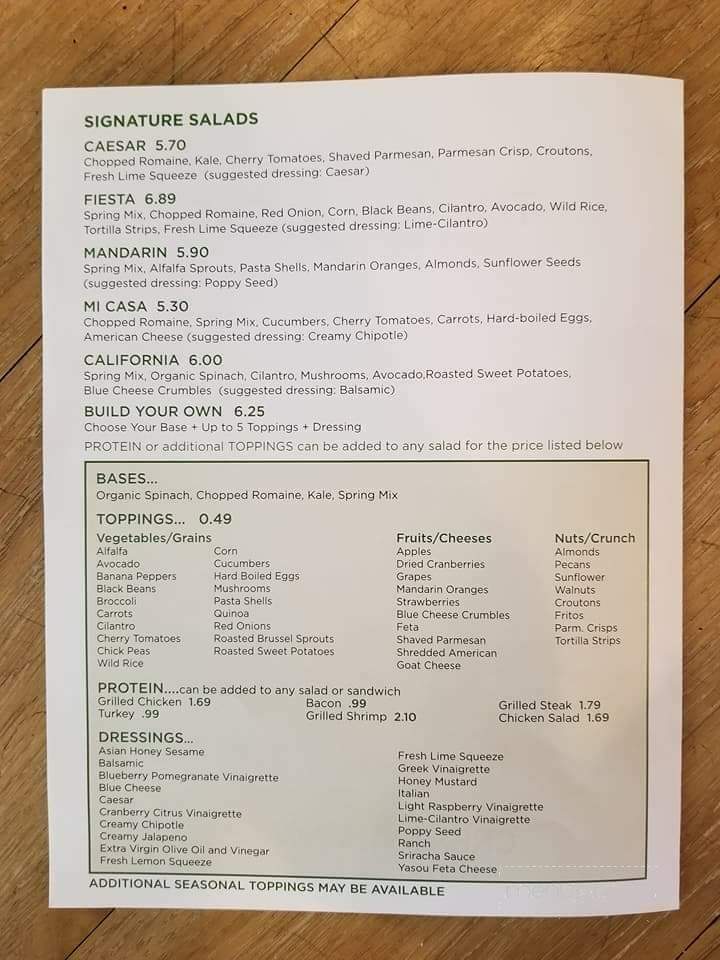 The Leaf - Lynchburg, VA menu_pic