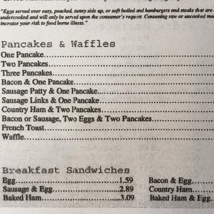State line Diner - Danville, VA menu_pic