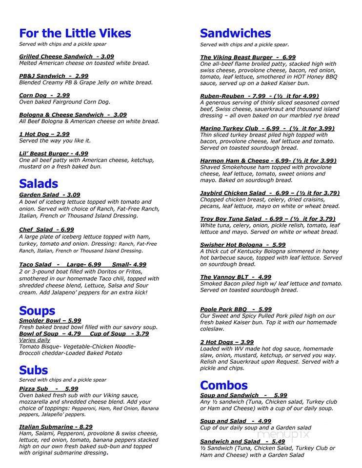 The Viking Keel Cafe' - Ripley, WV menu_pic