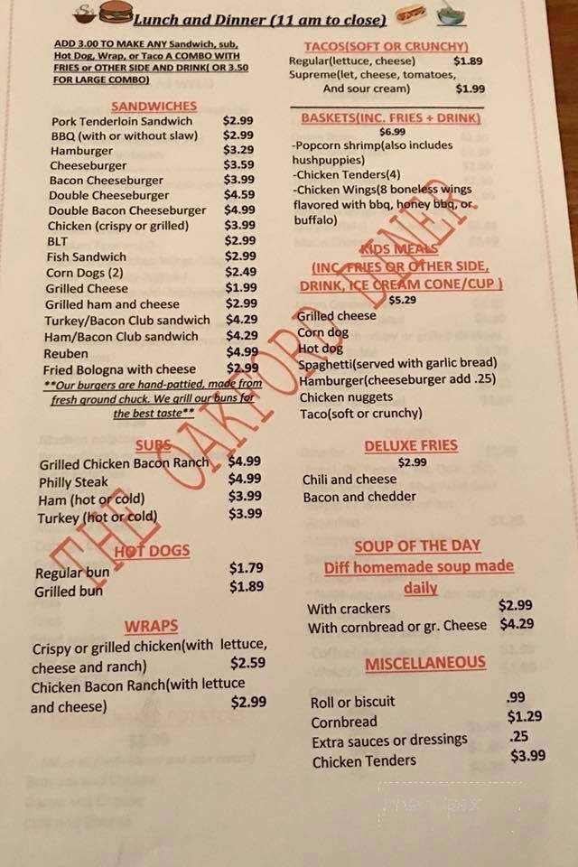 The Oakford Diner - Richwood, WV menu_pic
